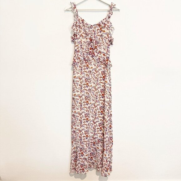 Sandy & Sid Ditzy Floral Chiffon Maxi Dress Boho Cottagecore Y2K Peasant Medium - Picture 1 of 11